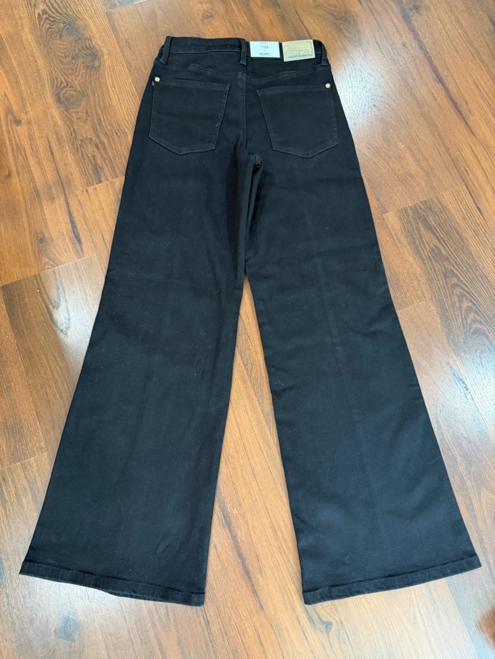 NWT Judy Blue High Waisted Retro Wide Leg Black Denim Jeans Sz 7/28 - Picture 16 of 16